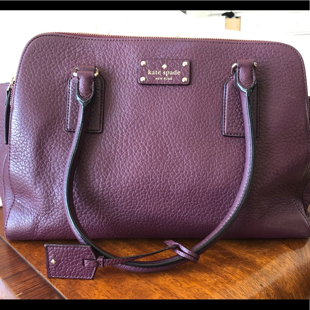 kate spade Bay Street Lydia Satchel in Mulled Wine